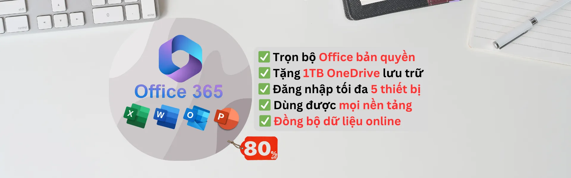 MS Office 365 ban quyen gia re Poster 1920x600
